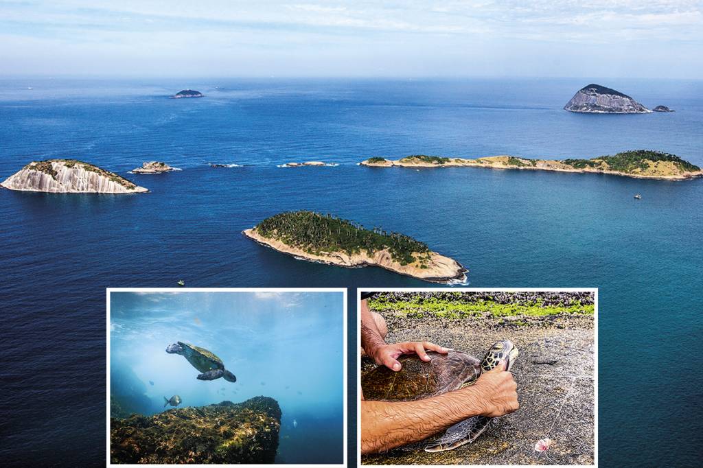 O Arquipélago das Cagarras (acima): mais investimento em saneamento e fiscalização pode ajudar a combater a pesca fantasma (à esq.) -