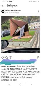 AMILCAR newmeme Postagem original sobre escultura foi questionada por perfis como o ótimo Newmemeseum