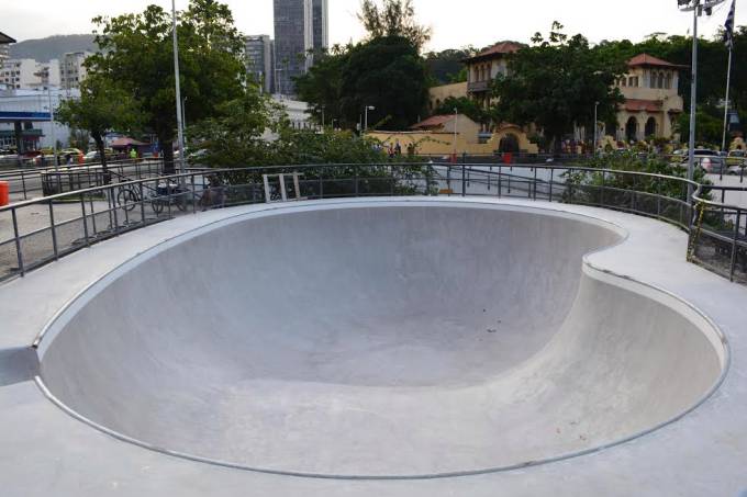 Foto mostra a pista tipo bowl do Rio Sul