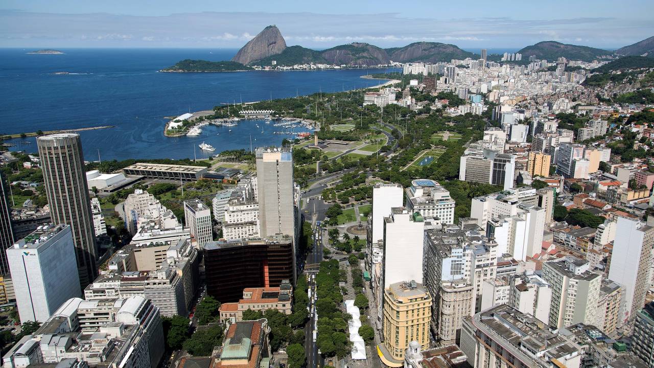 Foto mostra visão aérea do Centro do Rio