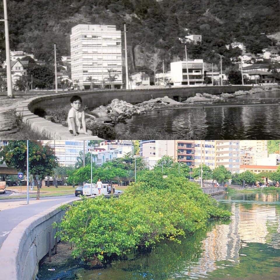 Mudança nítida: a Lagoa antes do projeto iniciado em 1989 por Moscatelli e depois
