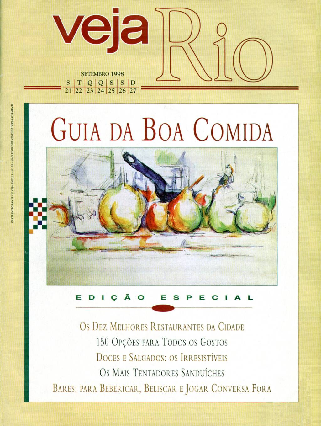 Capa da revista Veja Rio Especial Guia da Boa Comida, de 23 de setembro de 1998