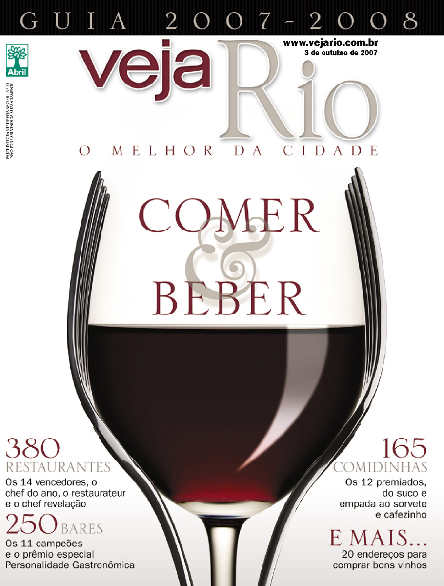 2007 Capa da revista Veja Rio Especial Comer & Beber o Melhor da Cidade, edição 2028, de 03 de outubro de 2007