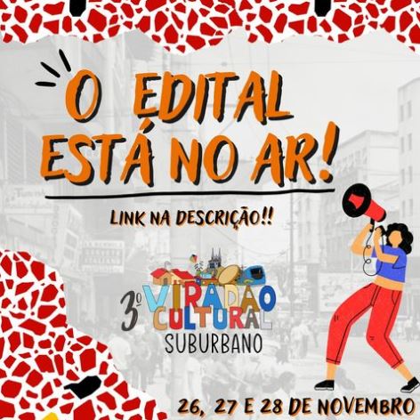 Viradão cartaz de divulgação do terceiro Viradão Cultural Suburbano