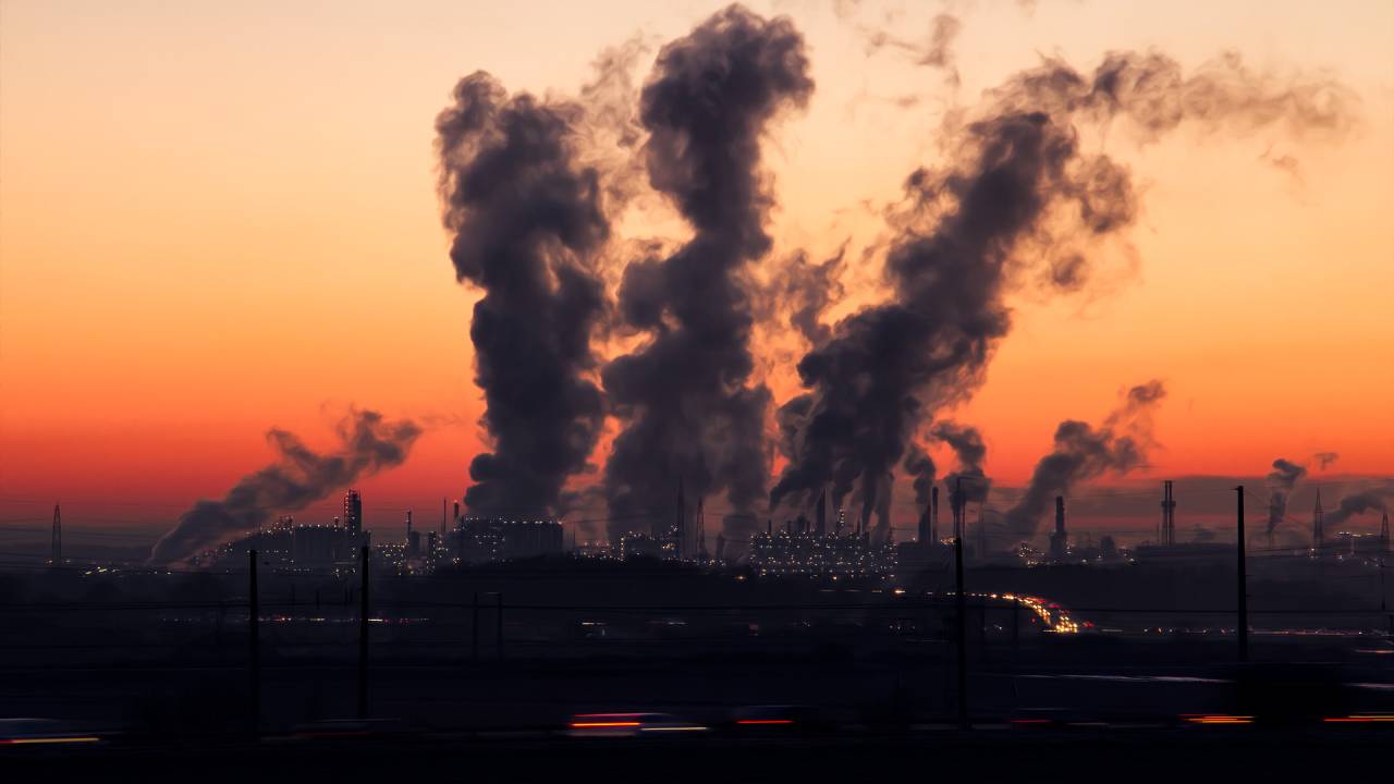 Foto mostra poluição atmosférica