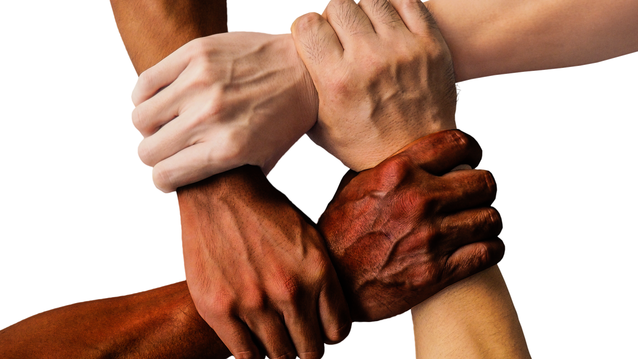 Mãos unidas simbolizando harmonia