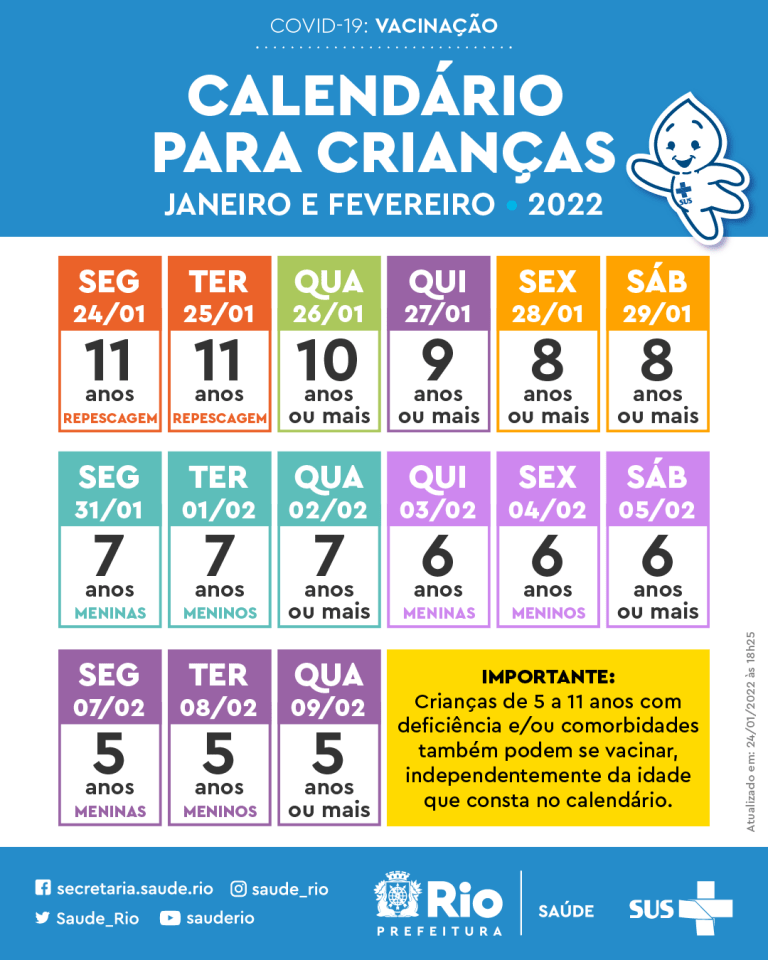 Foto mostra datas de vacinação do calendário infantil