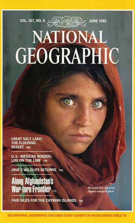 Capa da National Geographic: fama mundial em 1985