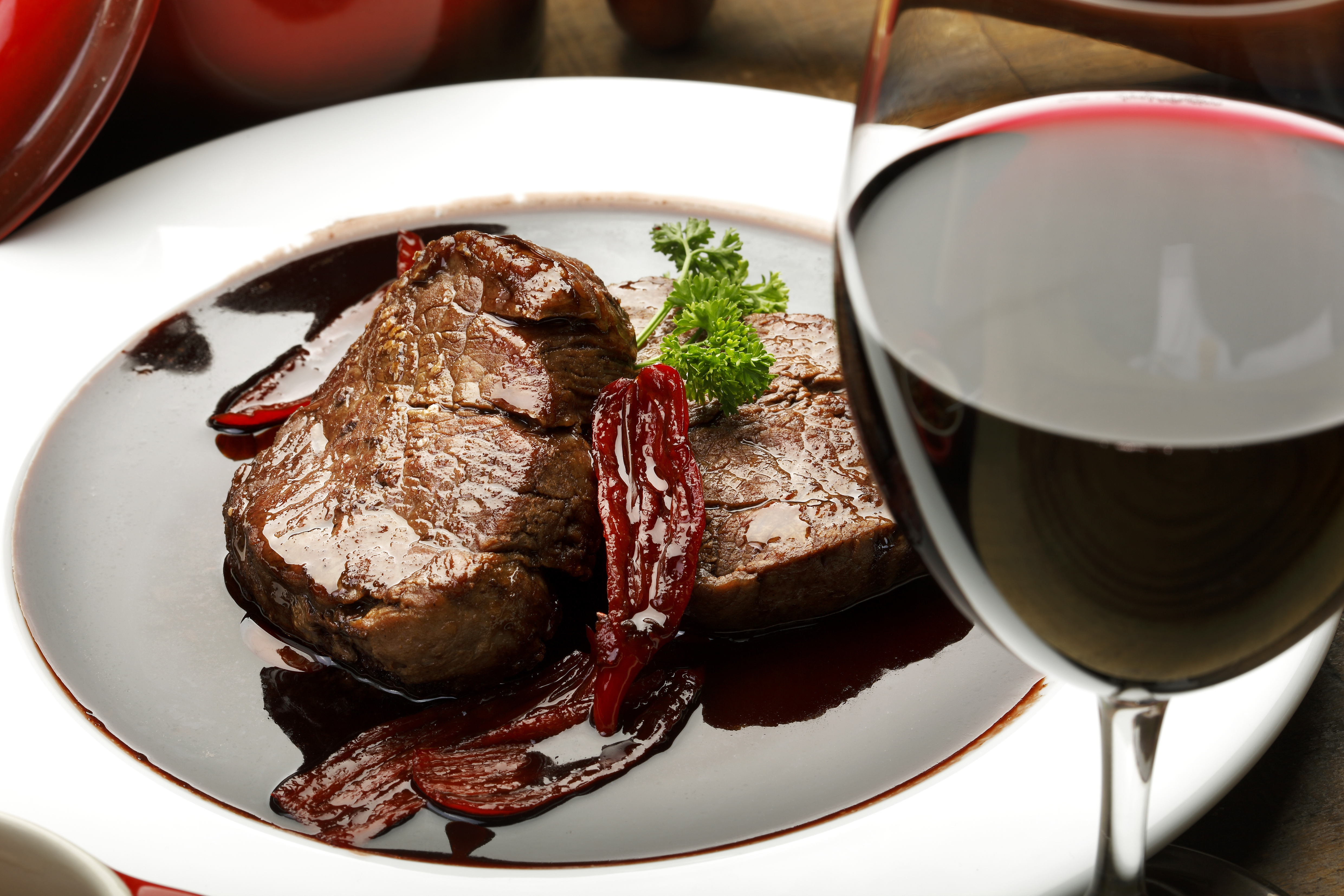 Carne com tinto