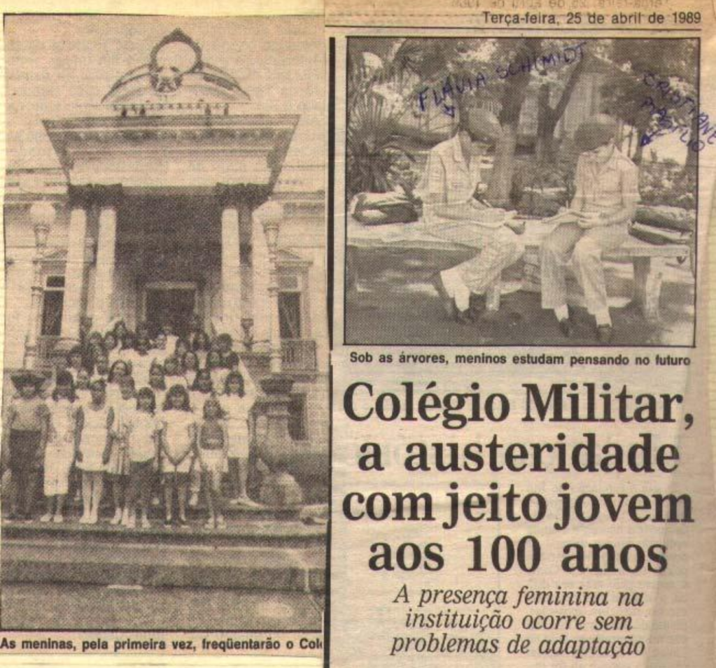 recorte de matéria do jornal de abril de 1989 -