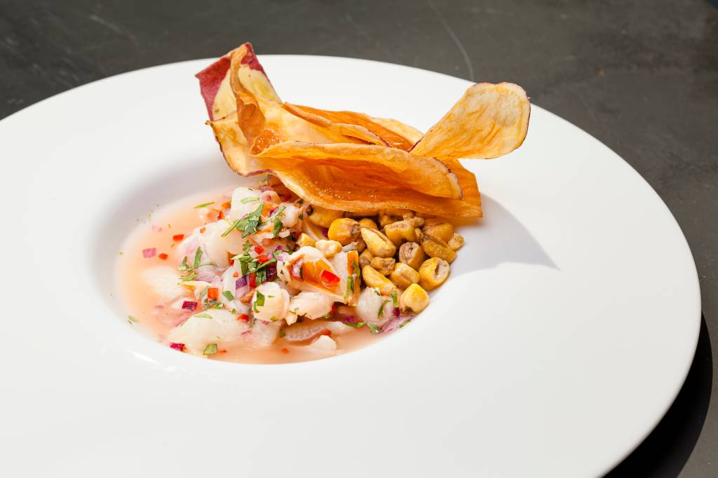 Térèze: o ceviche vegano de lichia é uma opção criativa no restaurante do Hotel Santa Teresa