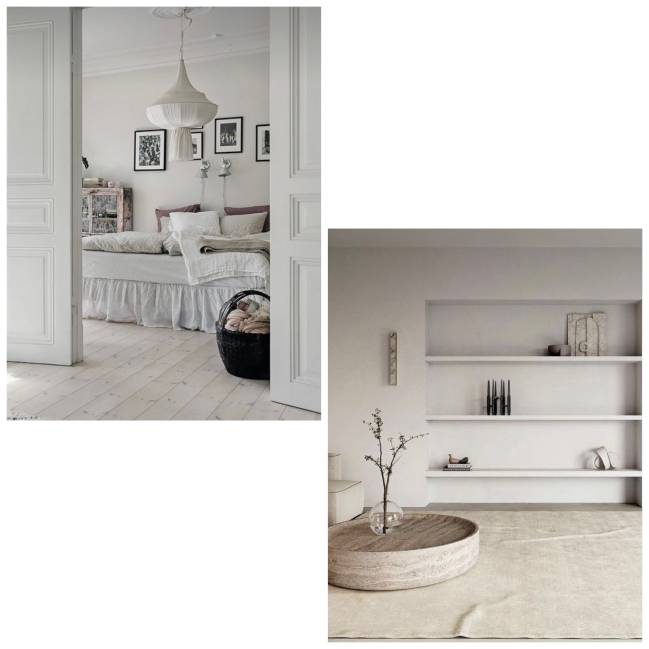 All White As imagens mostram ambientes no estilo All White.