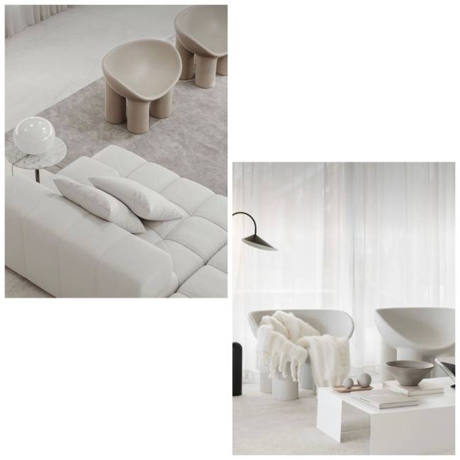 As imagens mostram ambientes no estilo All White.