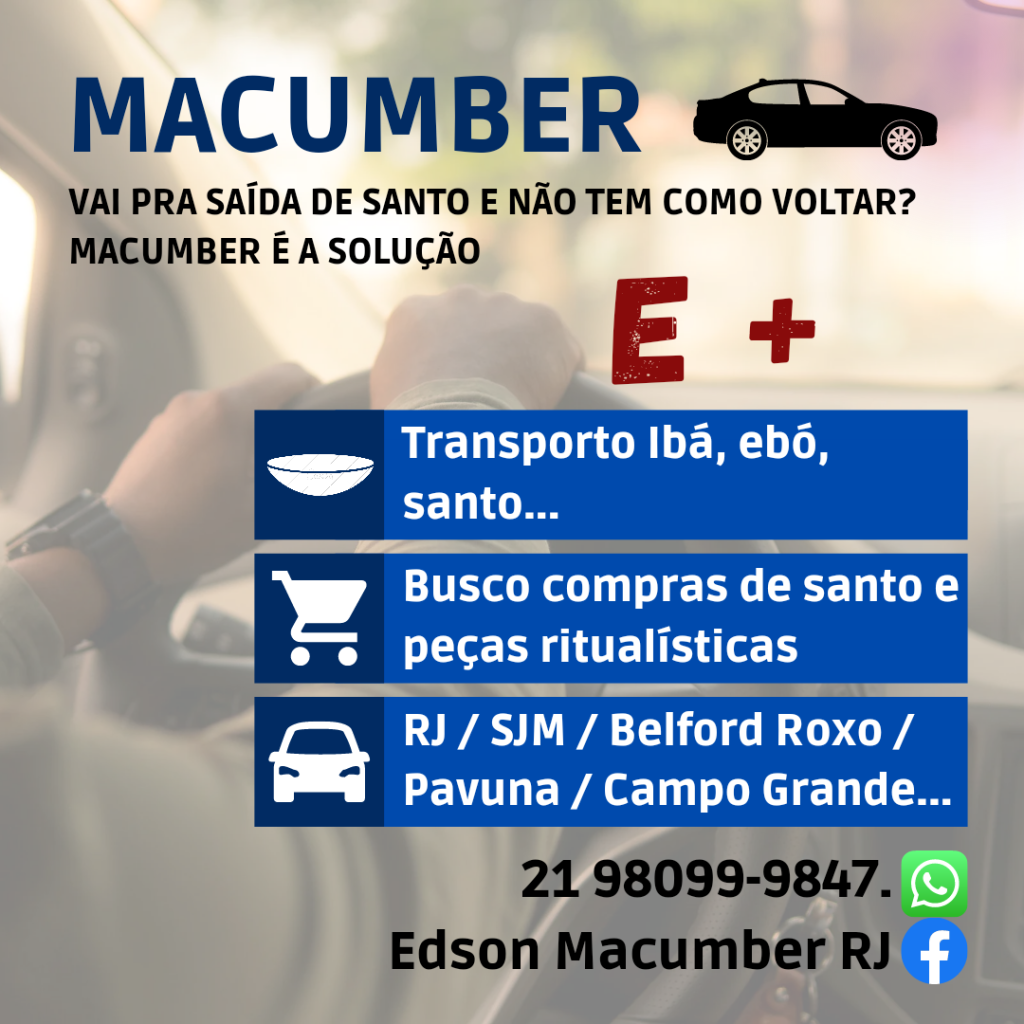 Macumber: cartão anuncia nas redes sociais os serviços religiosos prestados pelo taxista