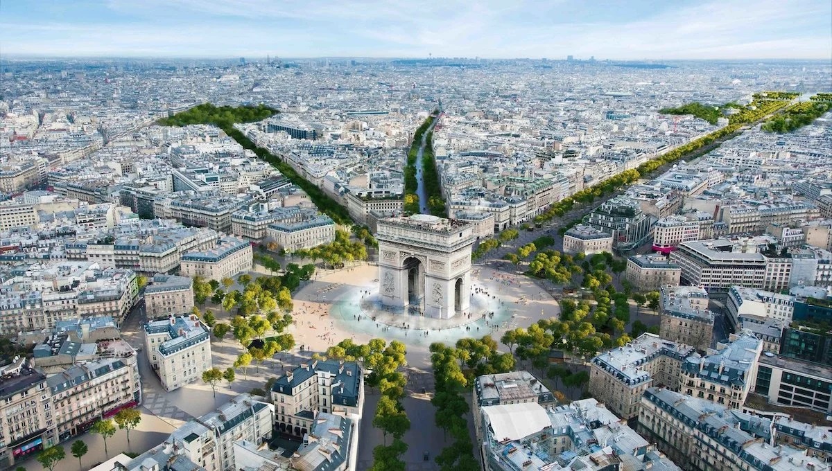 Ilustração do futuro projeto de jardim urbano linear em Paris