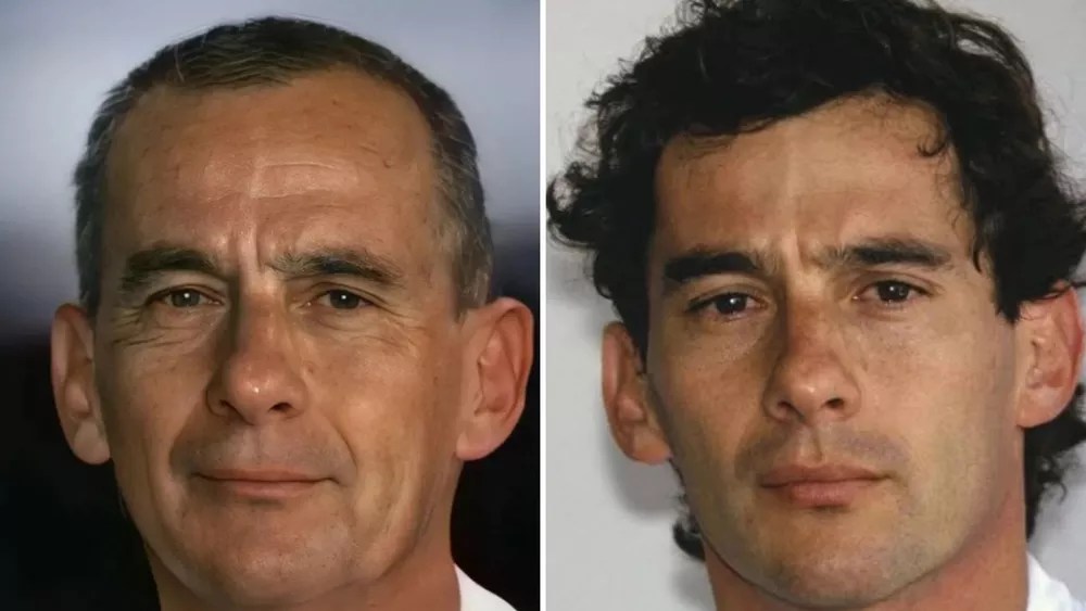 Foto mostra simulação do Ayrton Senna idoso