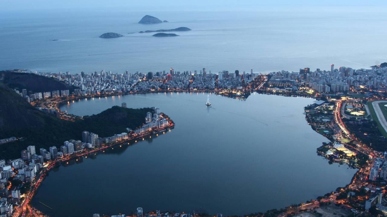 Fotografia aérea da Lagoa Rodrigo de Freitas