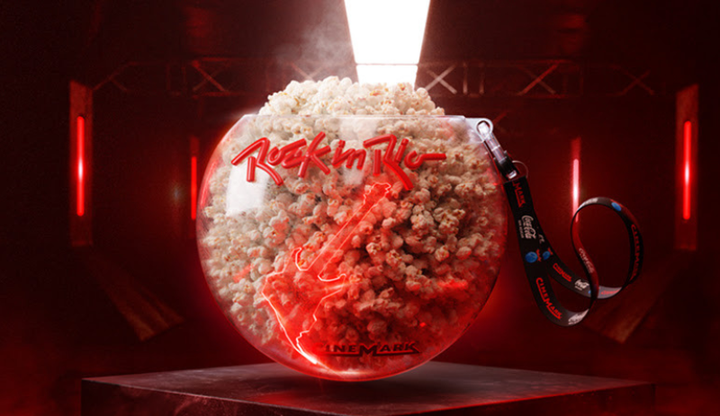 Popcorn: Cinemark's special bucket promises to be a hit at the music festival