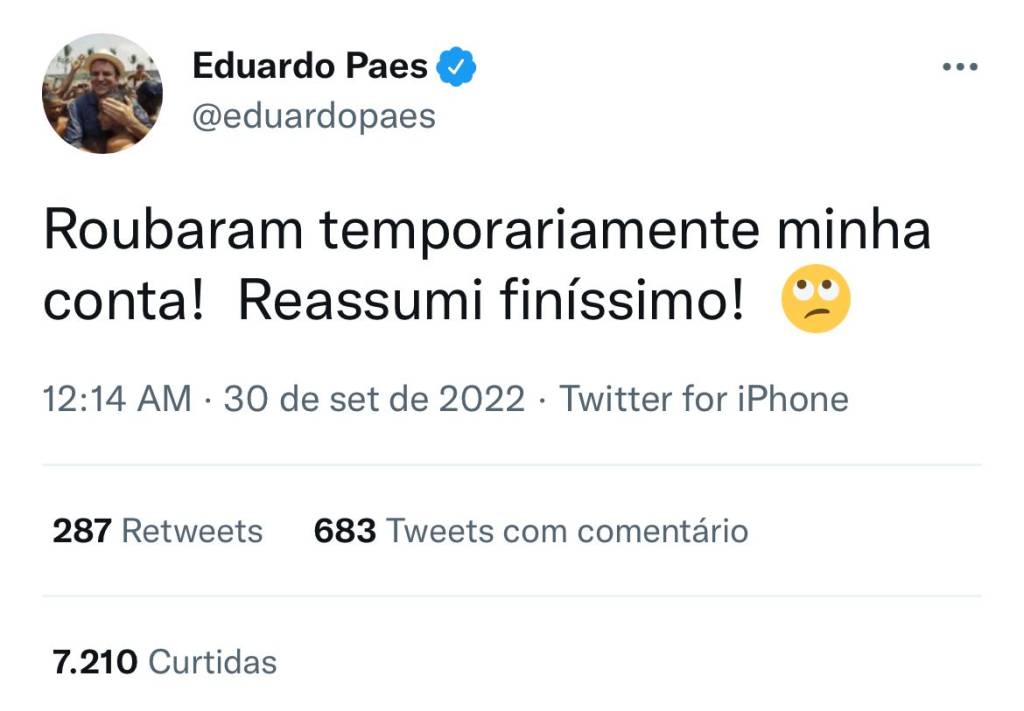 Reprodução do Twitter do prefeito