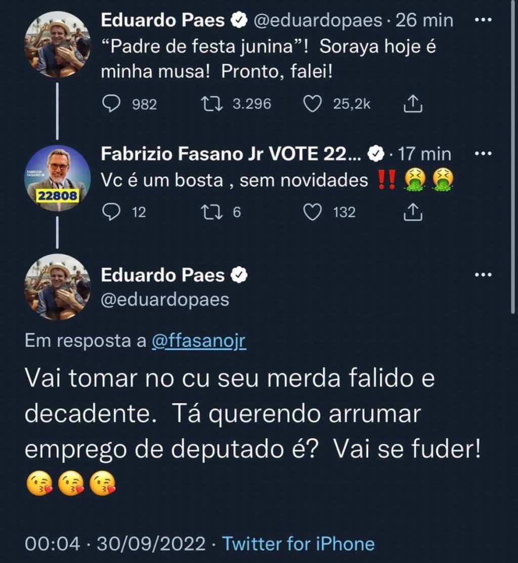 Reprodução da conversa pagada pelo prefeito no Twitter