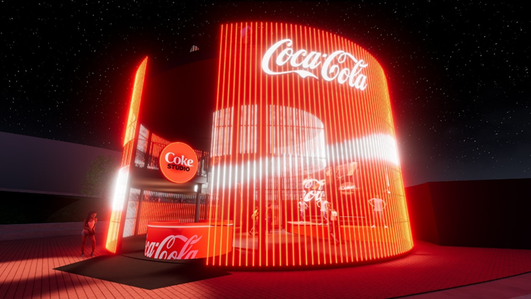 Foto mostra estúdio da coca-cola com luzes led