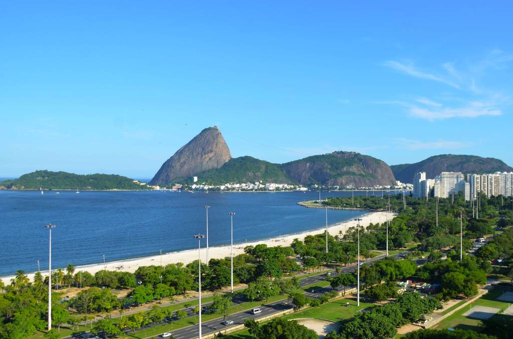 Foto mostra vista aérea do Aterro do Flamengo