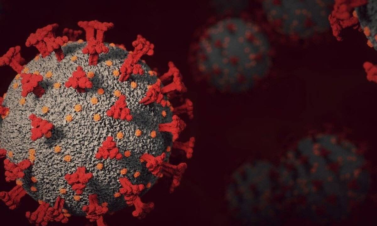 Ilustração simula variante do coronavírus