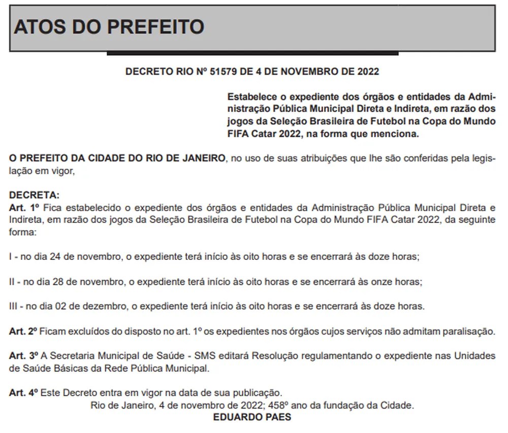 Decreto: mudanças no horário de expediente dos serviços públicos foi publicada nesta segunda (7) no Diário Oficial do município.