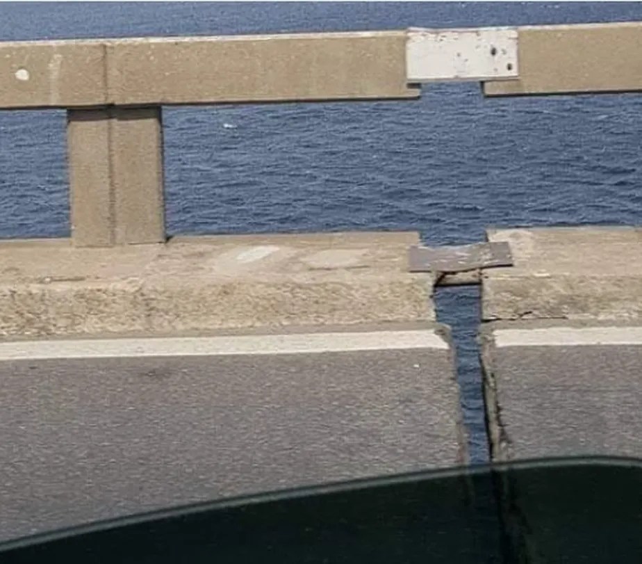 Imagem que circula na internet mostra vão na Ponte Rio-Niterói