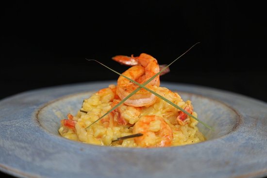 restaurante pousada Triboju: risoto de camarão com capim santo