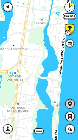 Foto mostra mapa da Barra da Tijuca na plataforma Upland