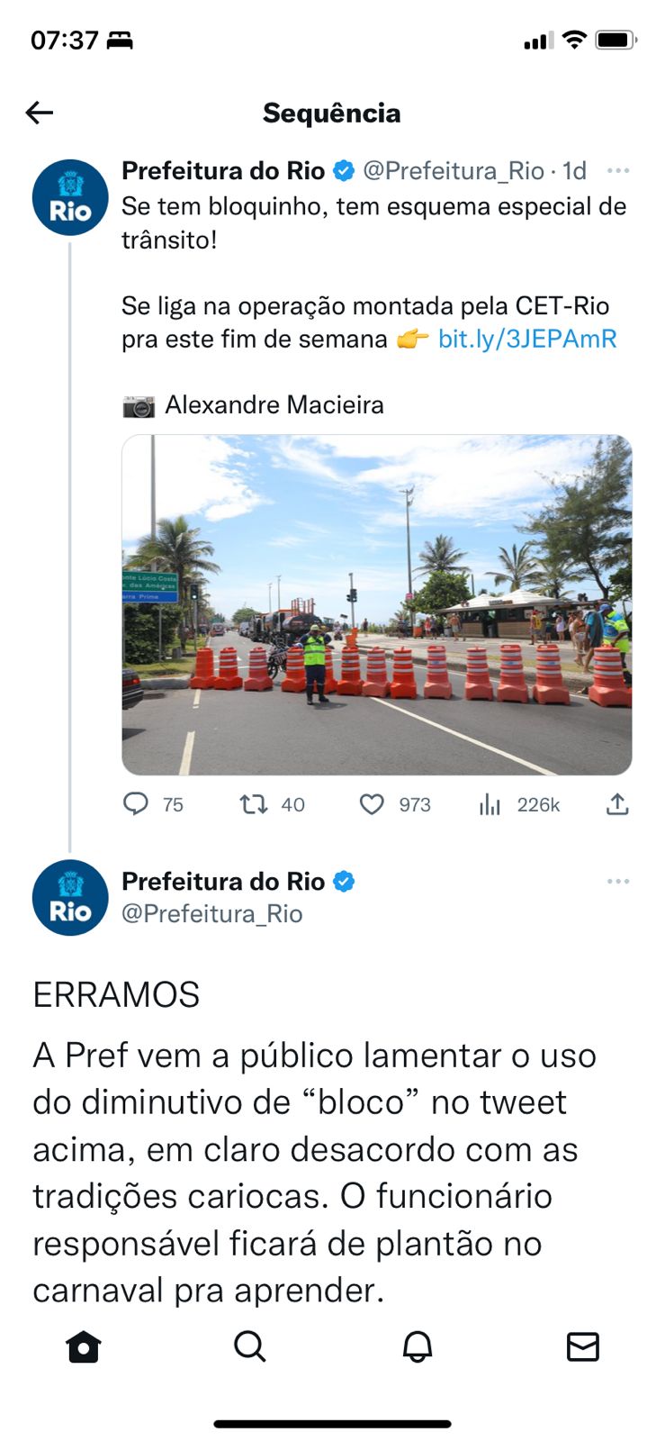 Errata com humor: Paes usa as redes para se desculpar com graça.