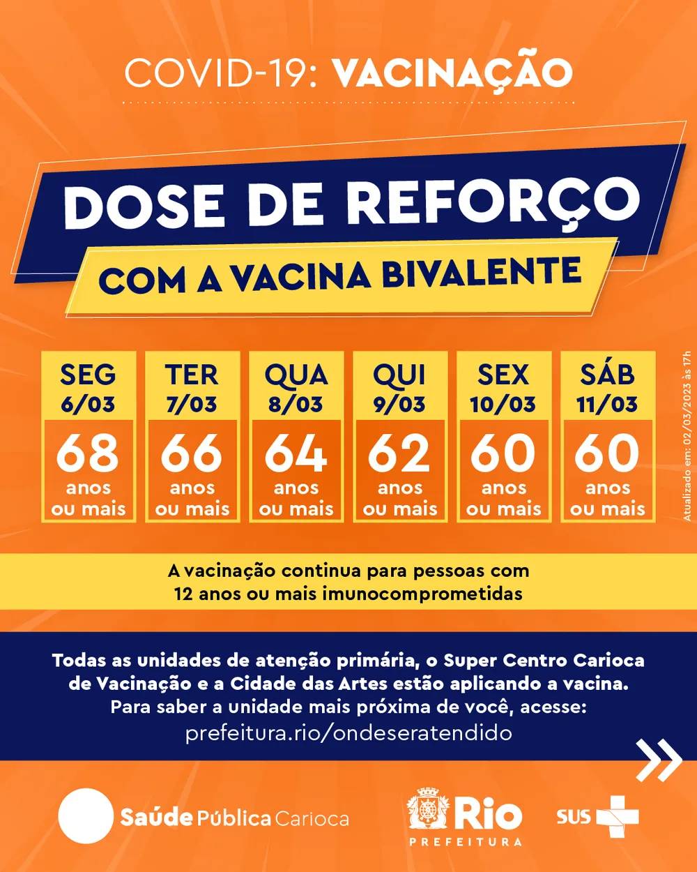 tabela vacina bivalente divulgação Calendário de vacinação atualizado