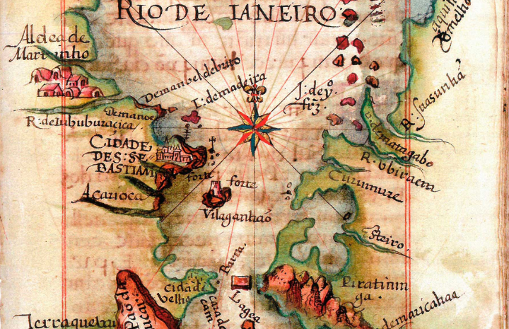 Mapa da Baía de Guanabara no século XVI
