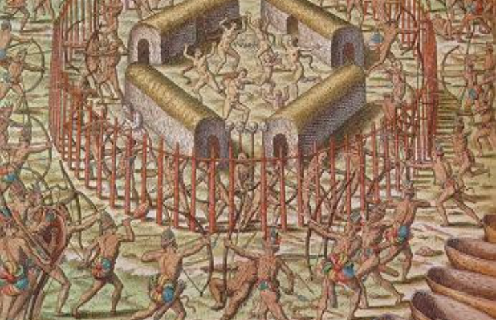 Ataque tupiniquim a aldeia tupinambá no século XVI