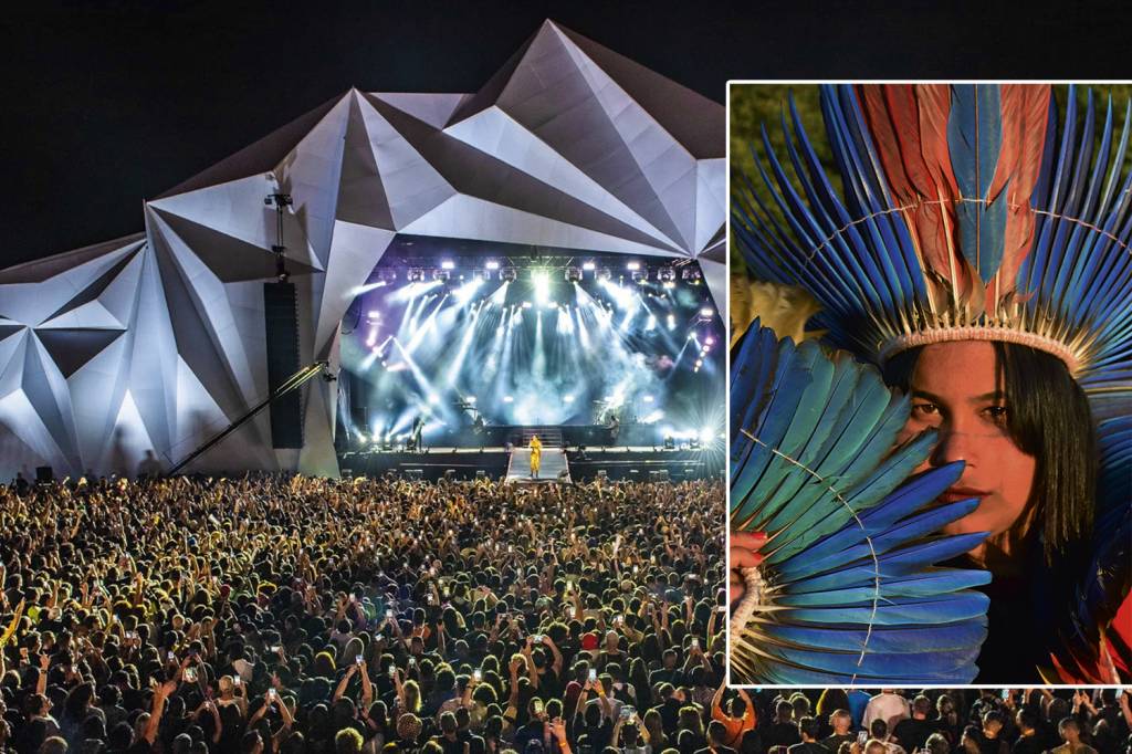 Palco-Sunset-foto-dibulgação-rock-in-rio.jpg Também na música: grupo de rap indígena no Rock in Rio e a revelação Kae Guajajara (à dir.)