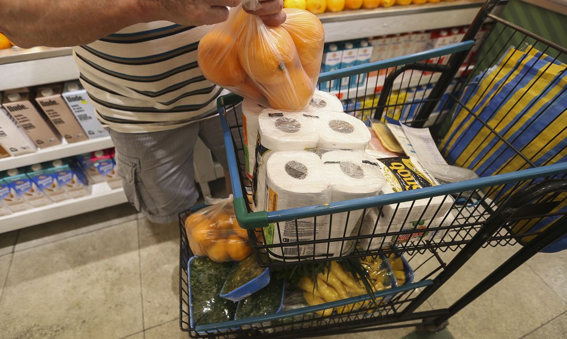 Foto mostra carrinho de compras