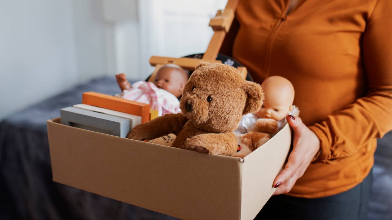 Foto mostra caixa de brinquedos