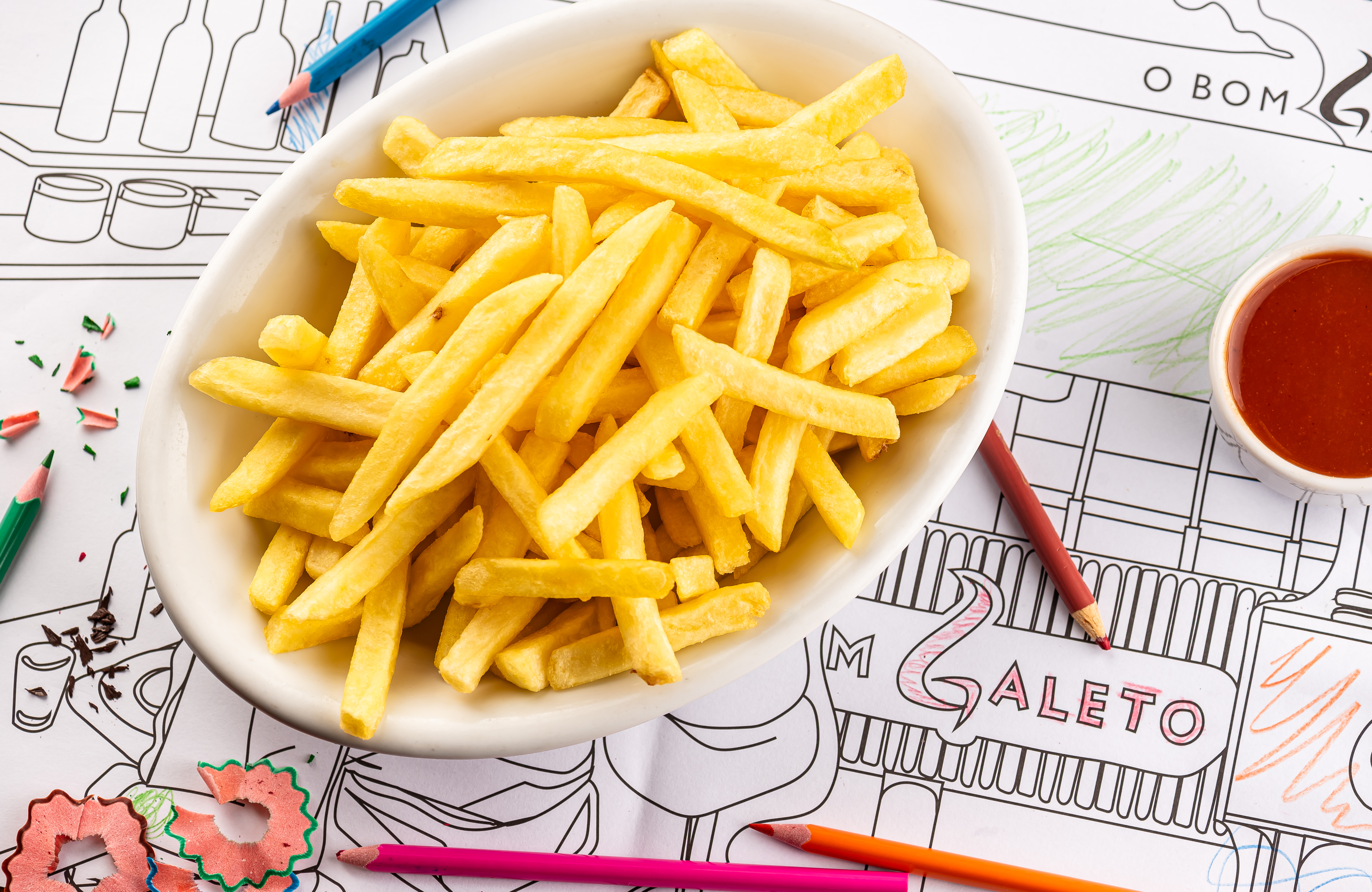 Bom Galeto: batata-frita de cortesia para a criançada