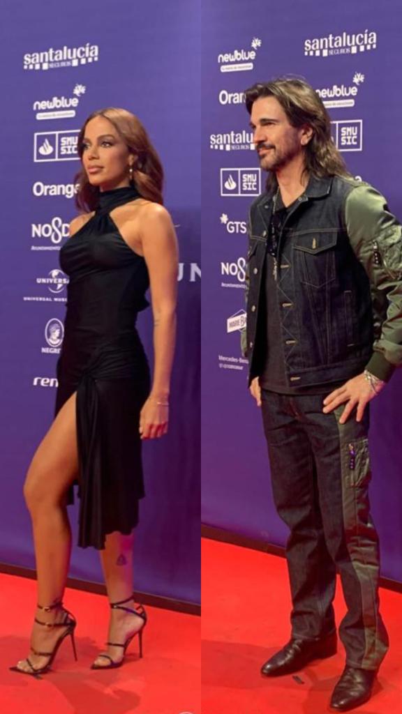 Anitta e Juanes na festa da Universal Music