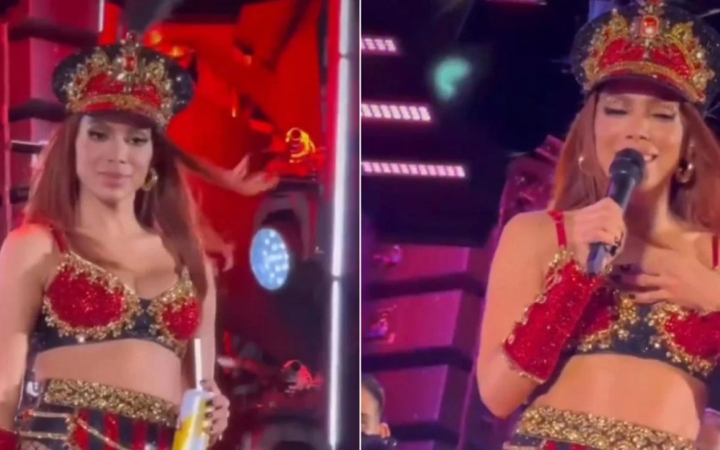 “Se cai na minha cabeça…”: Anitta dá bronca em fã que jogou tênis no palco