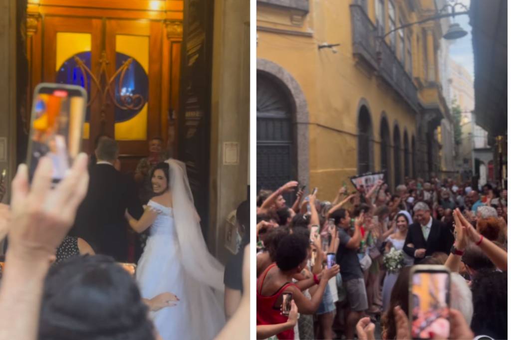 Só no Rio! Noiva atravessa roda de samba para entrar em igreja