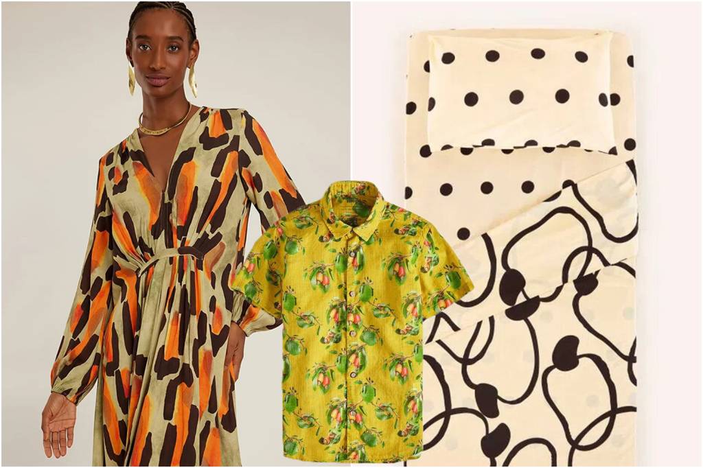 Lenny-Vestido-Decote-Profundo-R-1298-(1) A cara do verão: as estampas de caju estão no vestido da Lenny, na roupa de cama da Farm e na camisa infantil da Reserva
