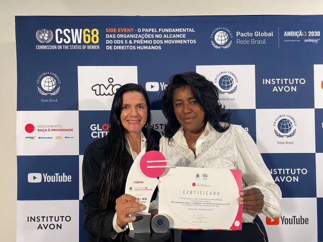 Clarisse Rodrigues e Rachel Maia, presidente do Conselho do Pacto Global da ONU – Rede Brasil Forsea recebe prêmio do Conselho do Pacto Global da ONU – Rede Brasil