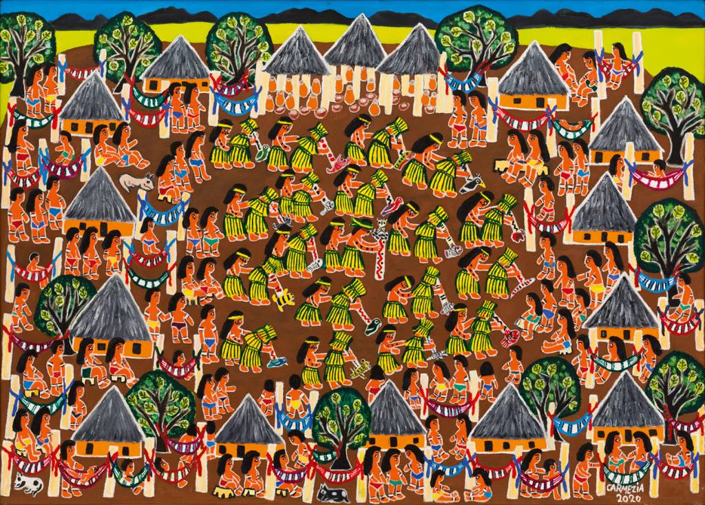 Museu-do-Pontal_Dia-do-Ã_ndio—50-x-70-cm—Carmezia_porJeanPeixoto.jpg Carmézia Emiliano e a Vida Macuxi na Floresta