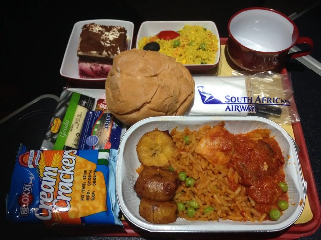 refeições a bordo do voo da SSA