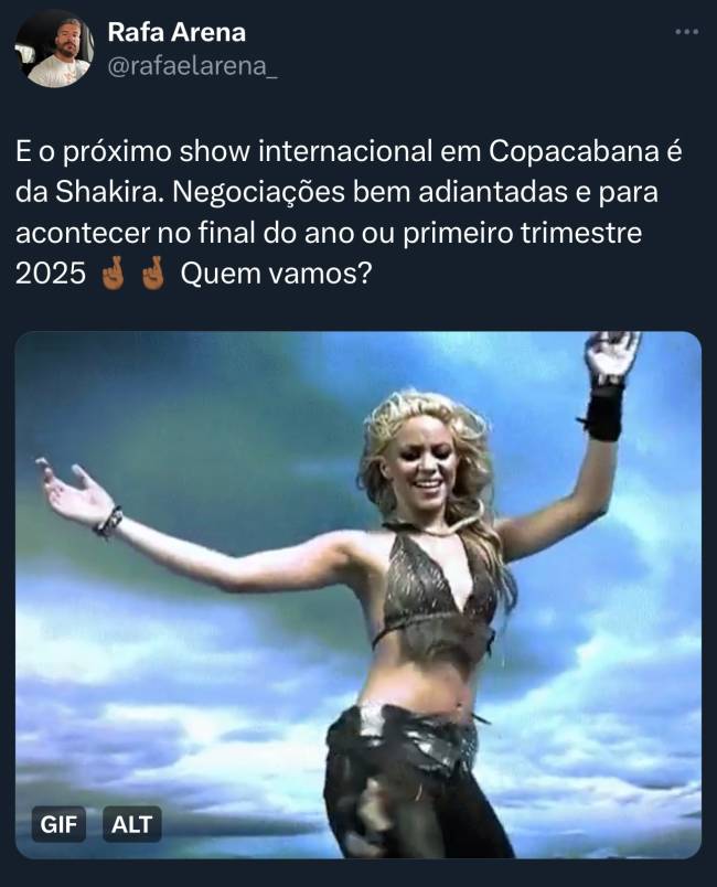 Show de Shakira na Praia de Copacabana