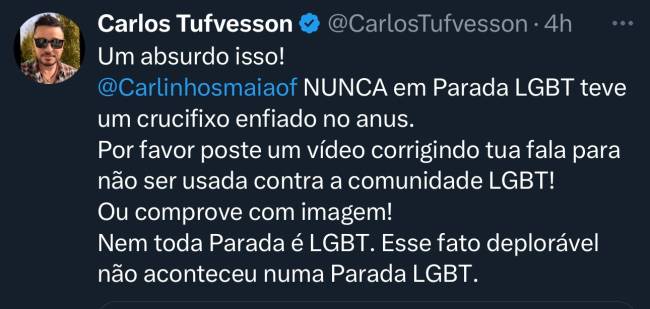 Carlos Tufvesson critica Carlinhos Maia