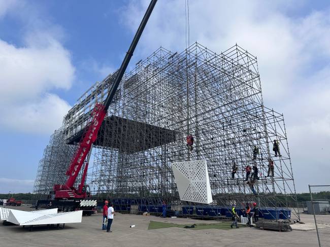 Montagem do Palco Mundo do Rock in Rio