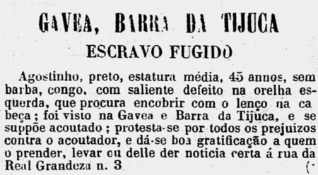 Design sem nome (1) Anúncio de classificados avisando sobre escravo fugido